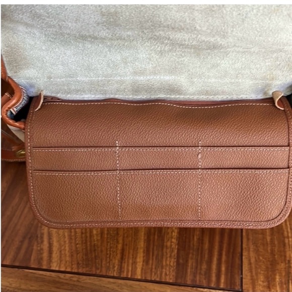 Dooney and Bourke Cream/Brown Leather Crossbody - Picture 11 of 12